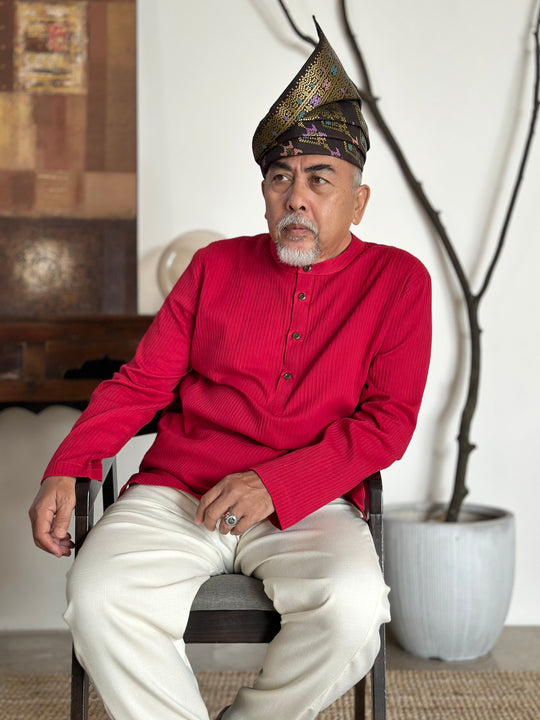 AHMAD Kurta in Carmine Red