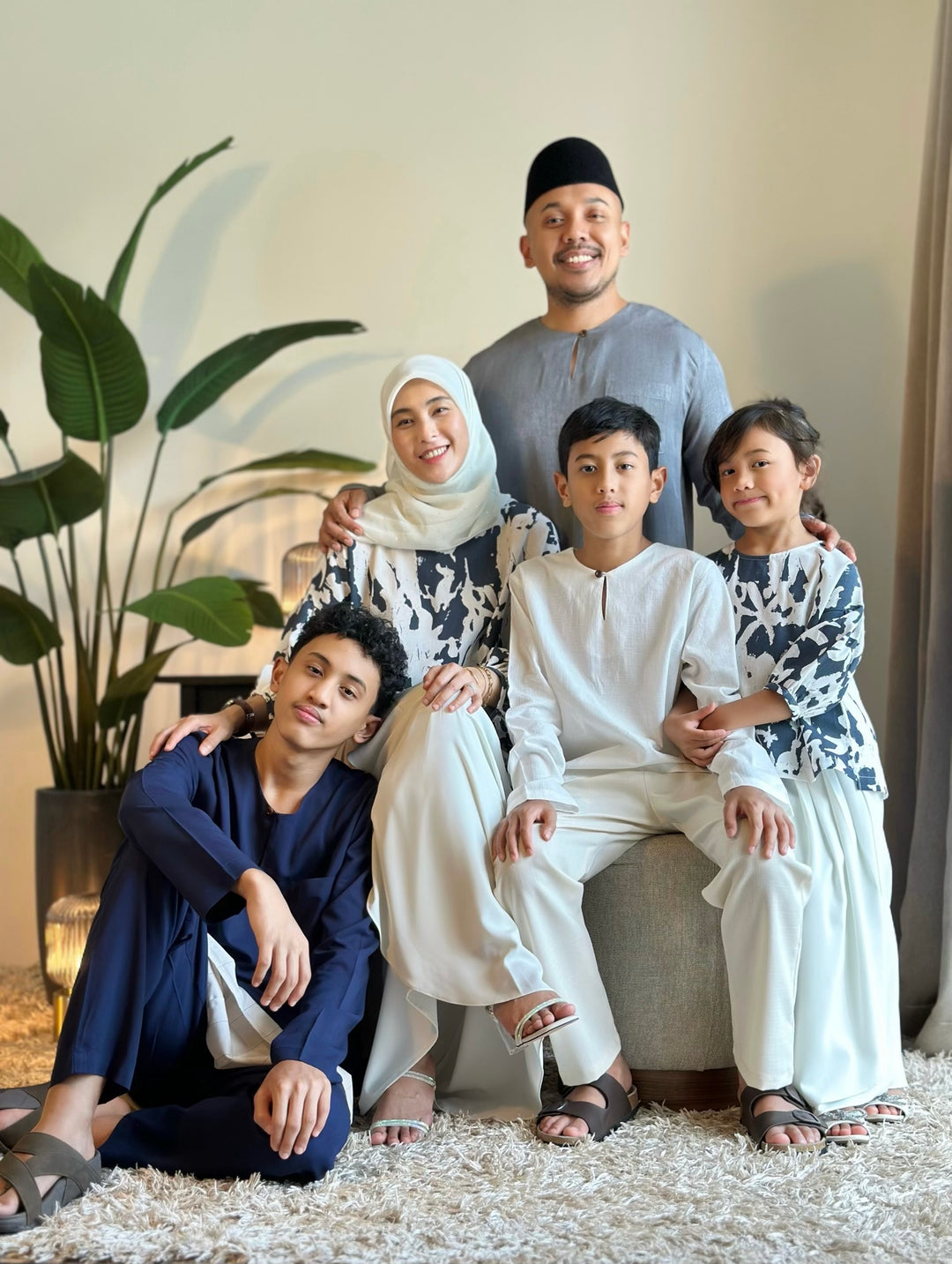 LANTANA Short Kurung Set in Vanilla Azure