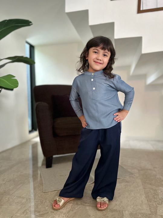 EMERY Palazzo Pants in Midnight Blue