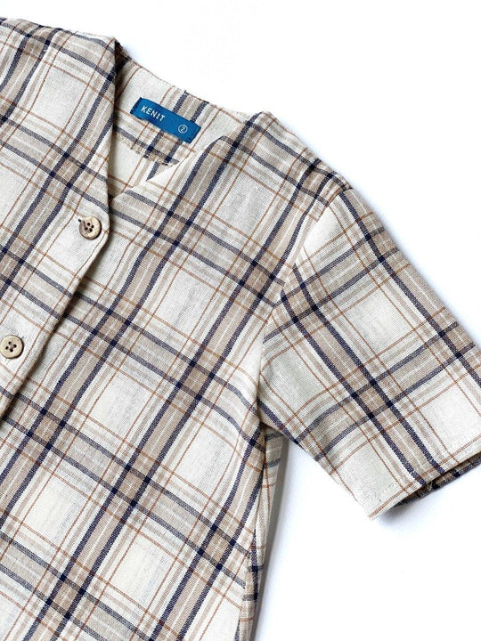 EMMA Plaid Cotton Blouse