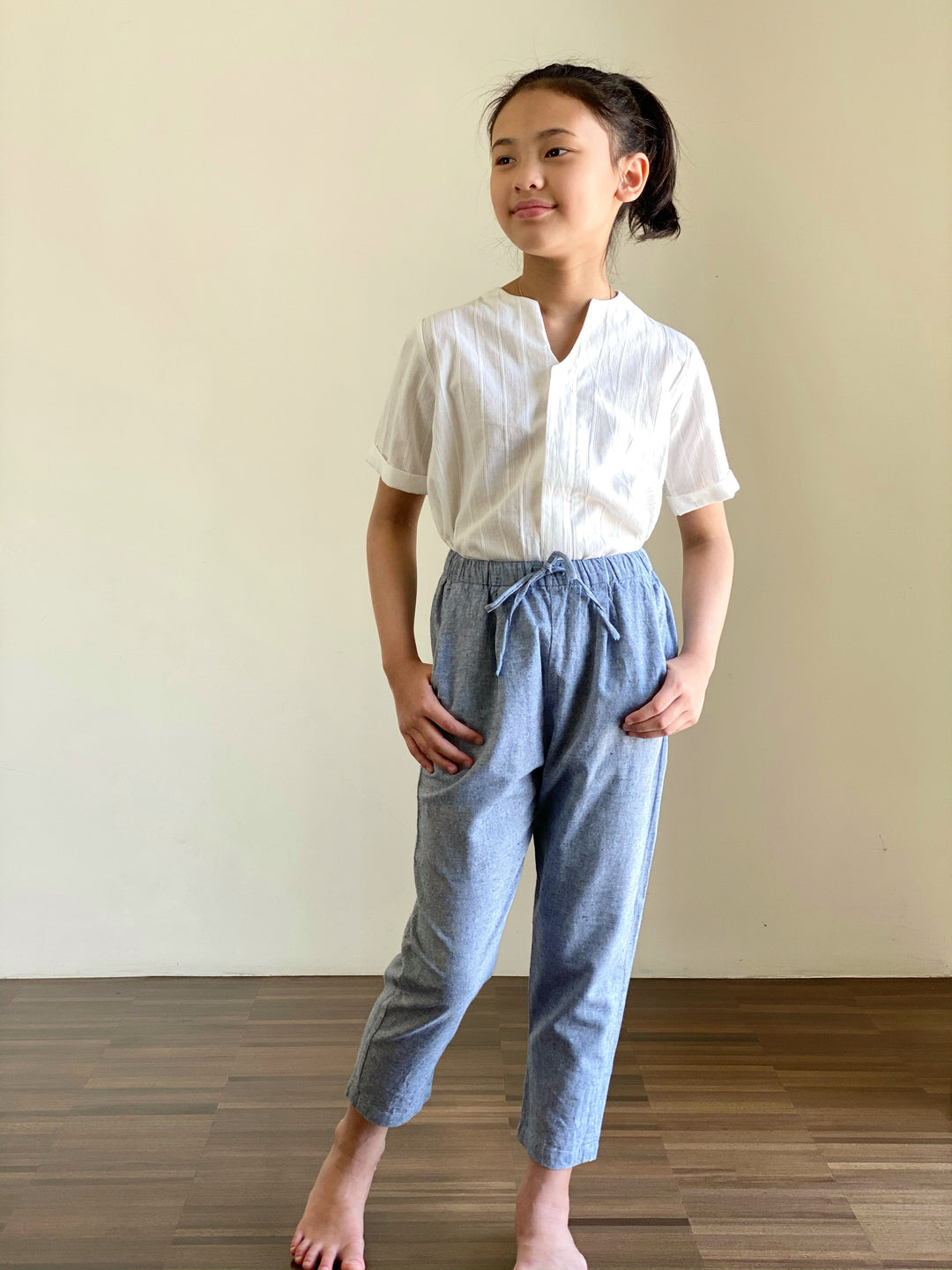 KARLA Chambray Cropped Pants