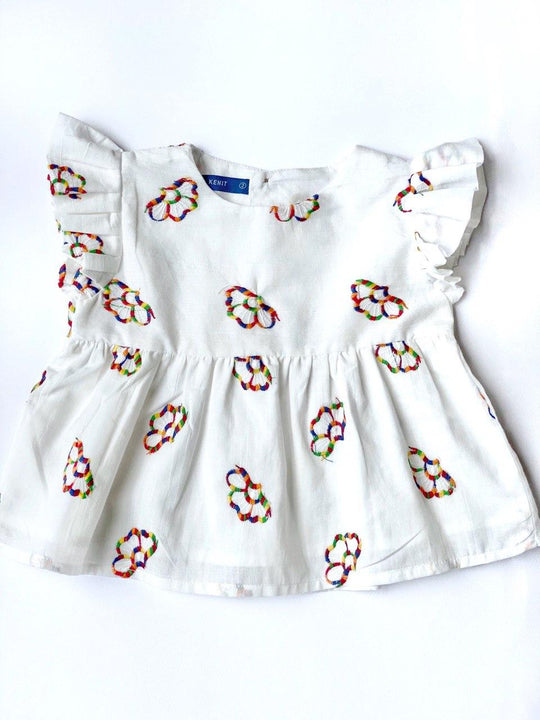 MEREDITH Embroidered Gathered Blouse
