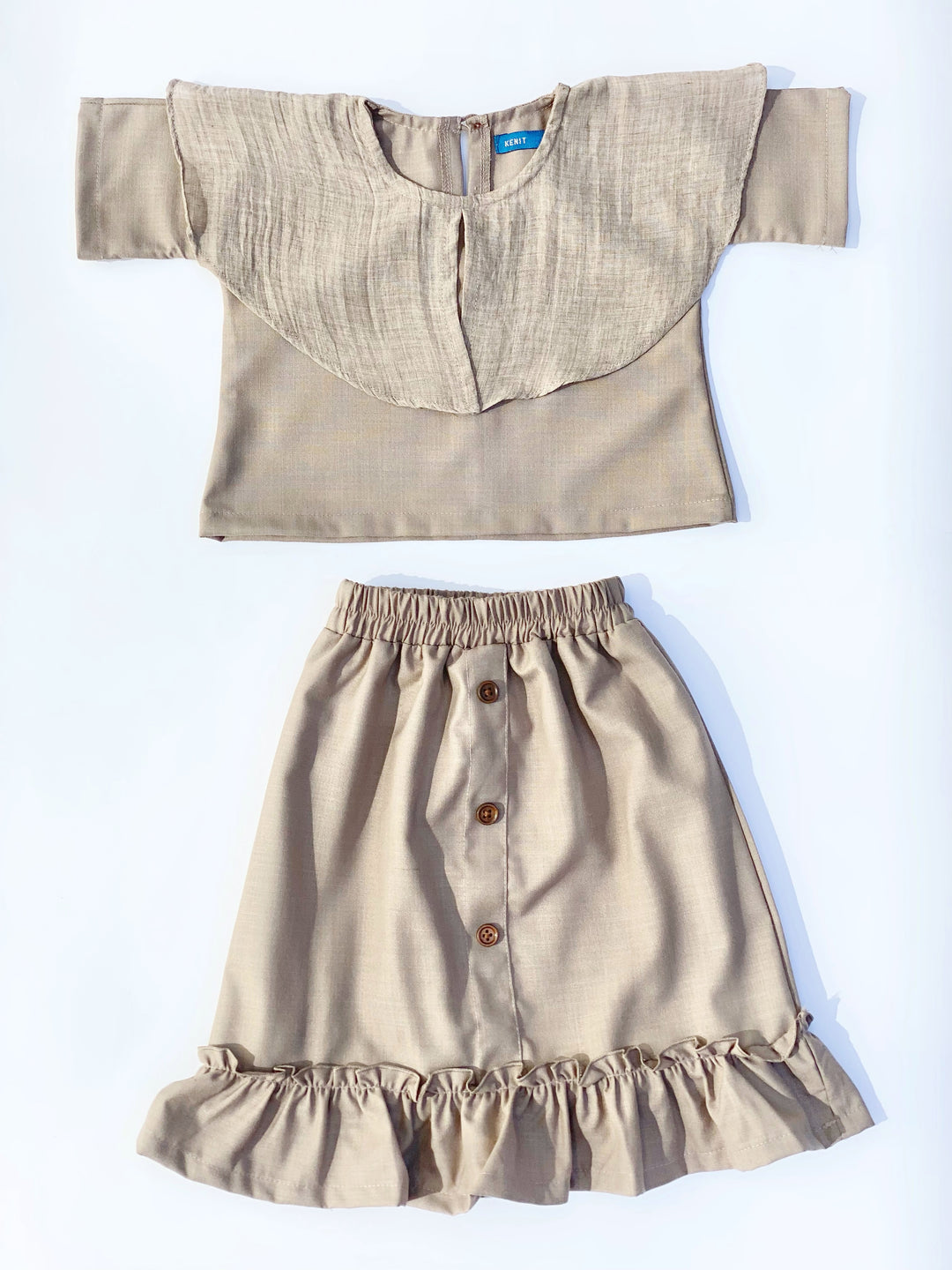 Mallory Buttoned Ruffle Skirt in Cedar