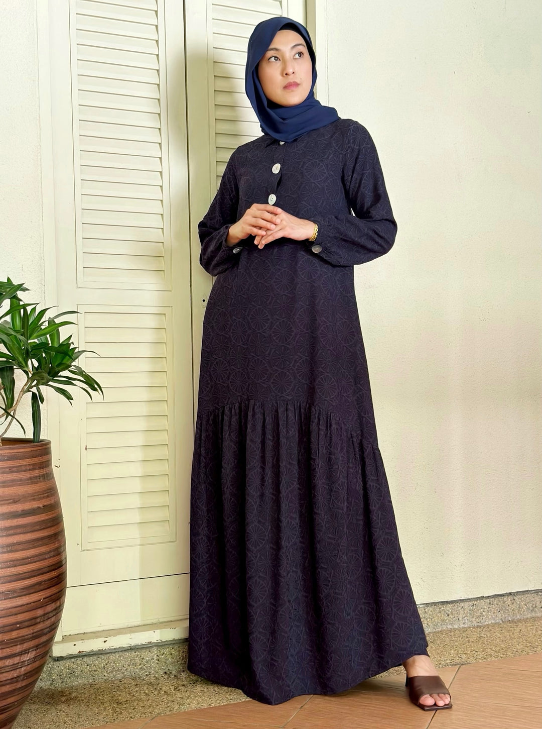 THALIA Flounce Shirt Dress
