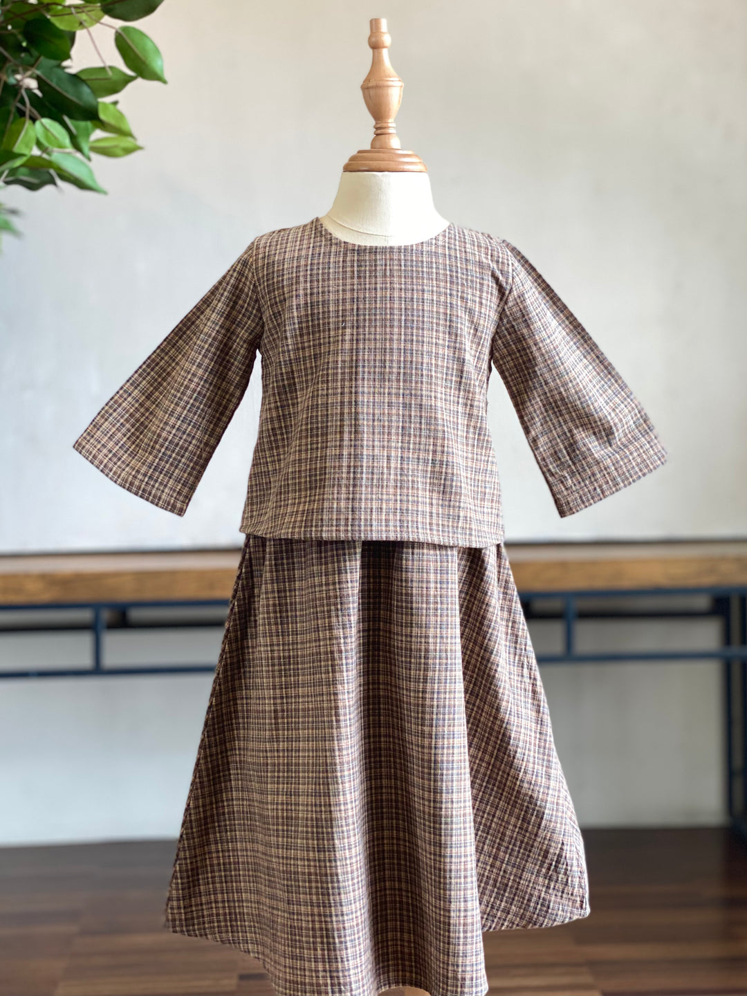 ORKED Baby’s Modern Kurung Set in Tartan Checks