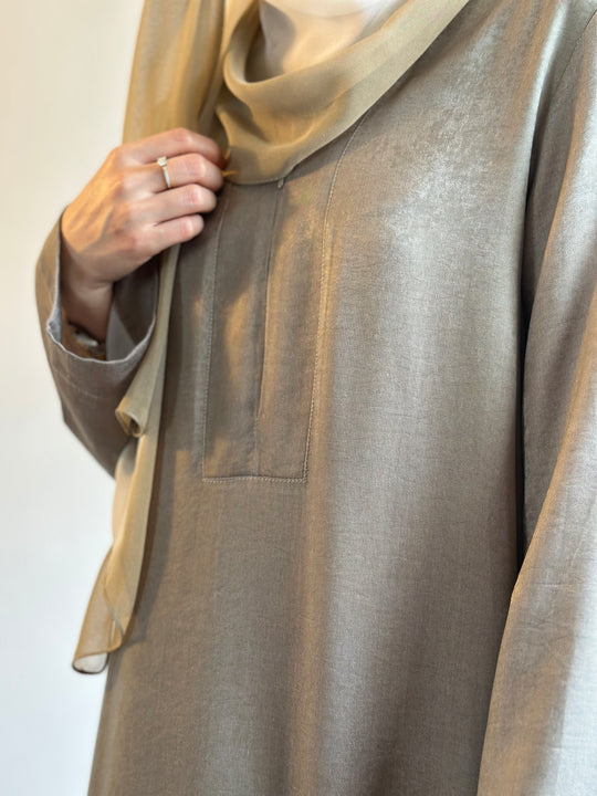 MARYAM Flare Abaya in Mud Green