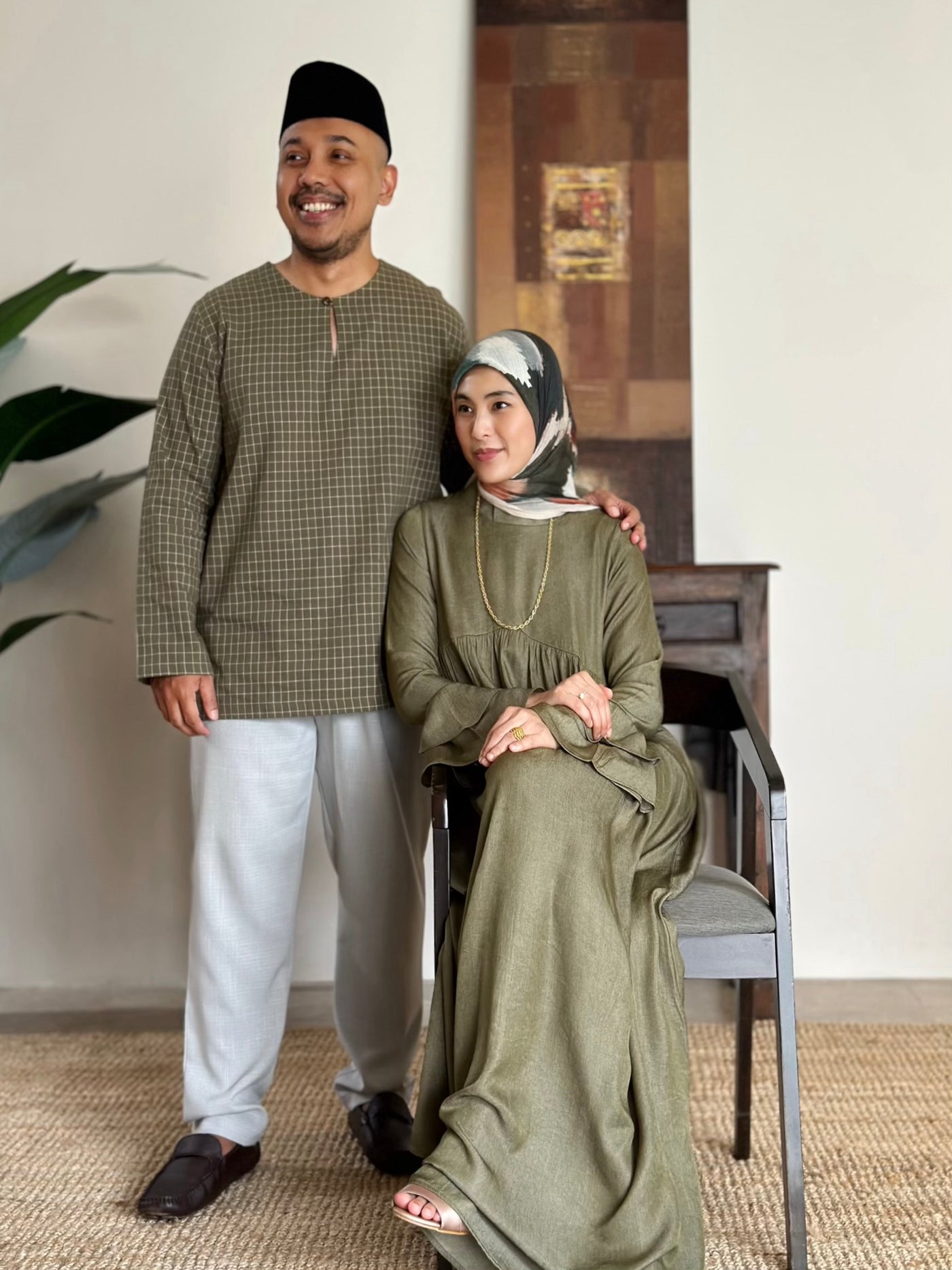 BUDI Teluk Belanga Kurta in Olive