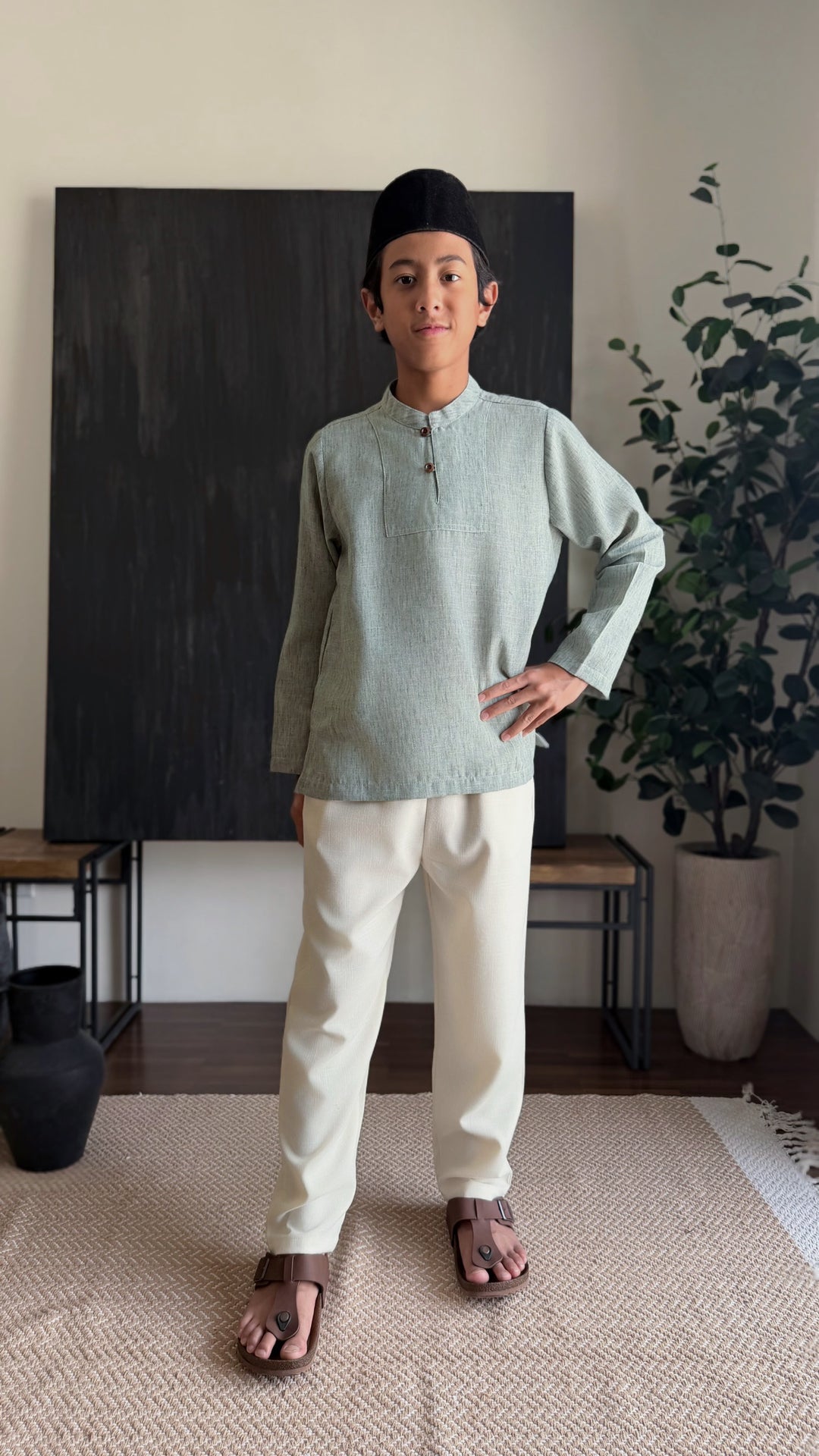 NADIM Kurta in Herbal Green