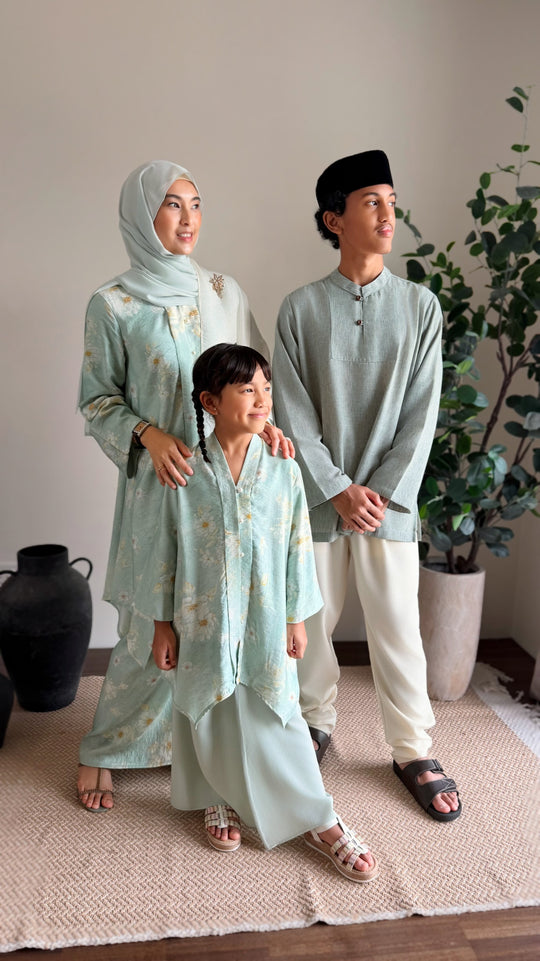RATU Long Kebaya Set in Dreamy Green