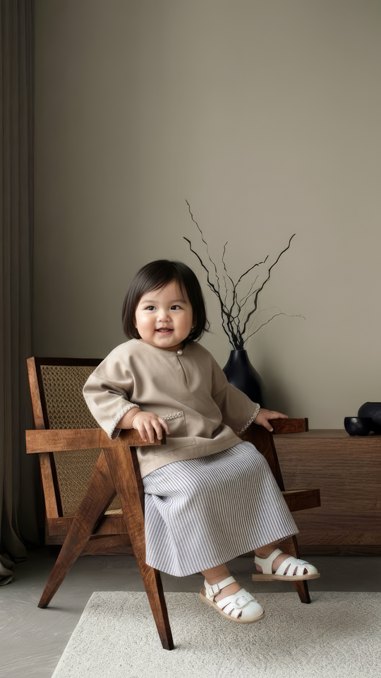 KESUMA Kurung Kedah Set in Dune Biege