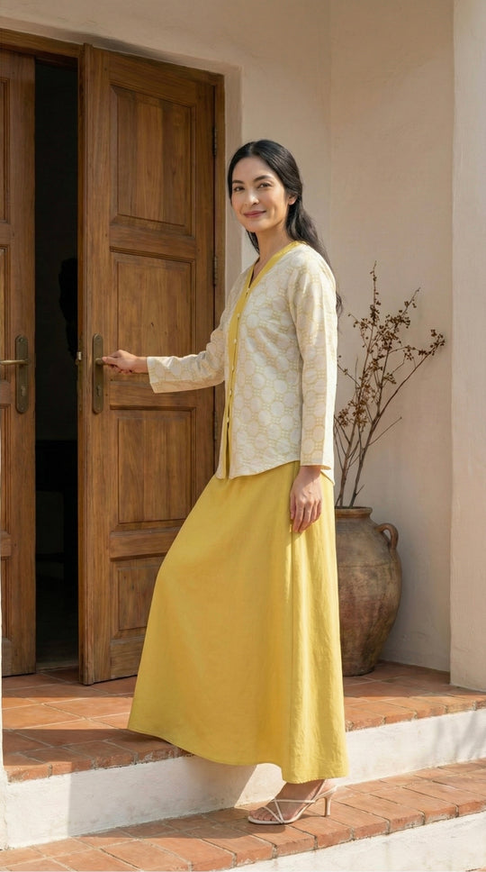 KEJORA Modern Mini Kurung Set in Daffodil