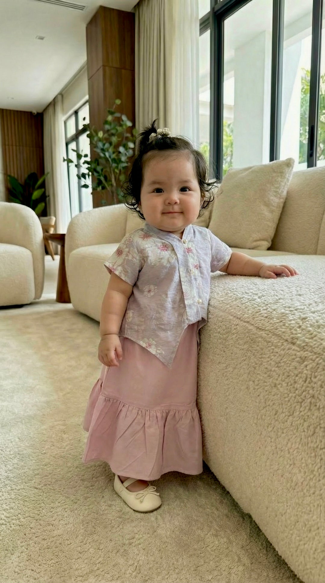 SERI Baby's Kebaya Set in Misty Thistle