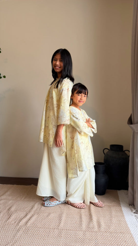 KASTURI Long Kurung Set in Lemon Blossom