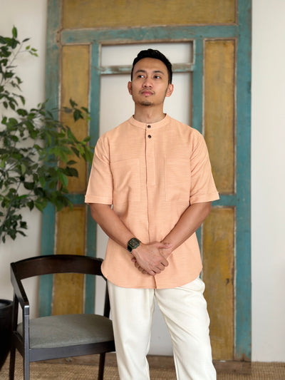 ABU Pocket Kurta in Peach