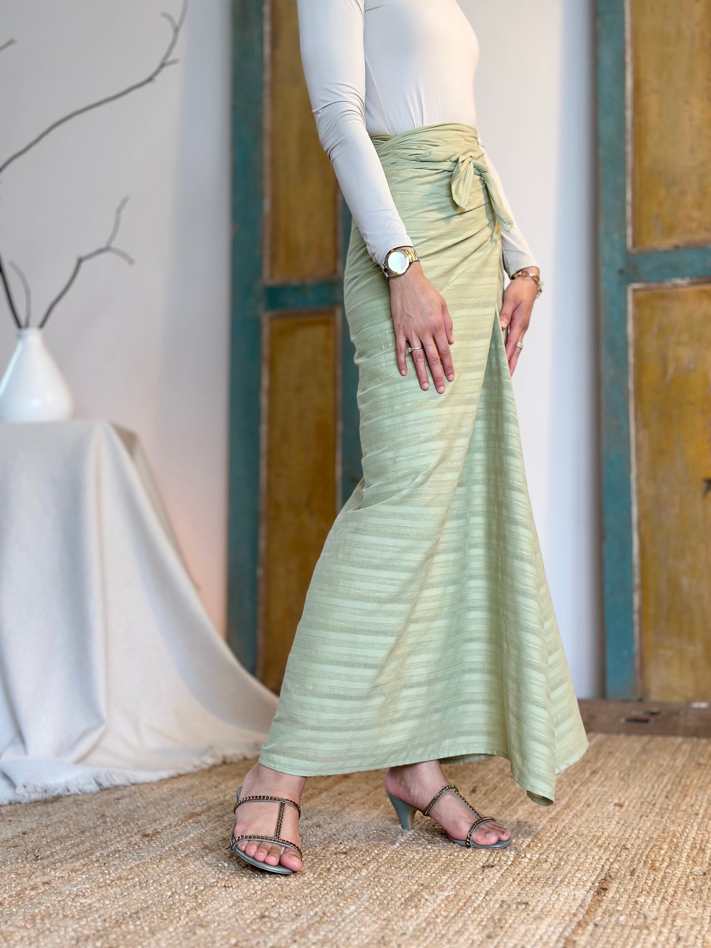 CEMARA Short Kebaya Set in Olive Floral