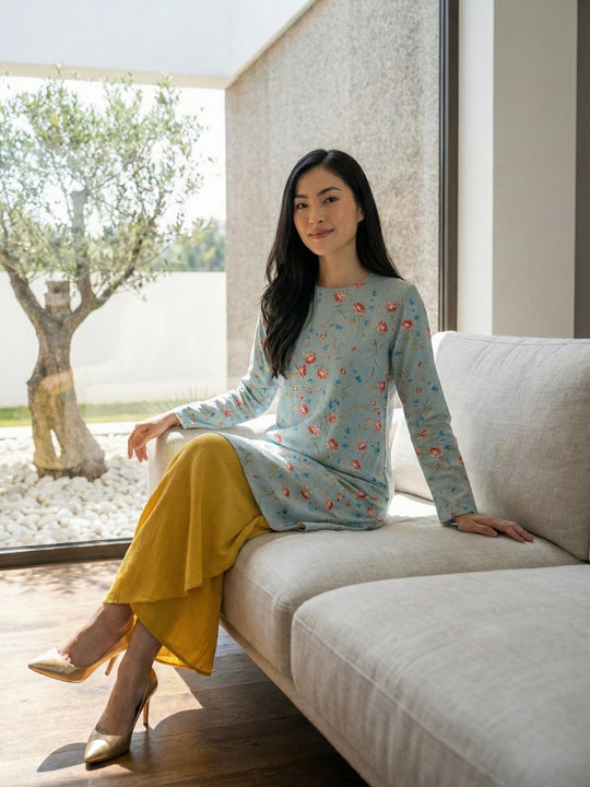 EMBUN Long Kurung Set in Meadow