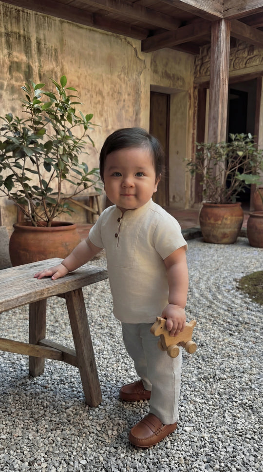 ALAM Baby's Kurta in Sandy White