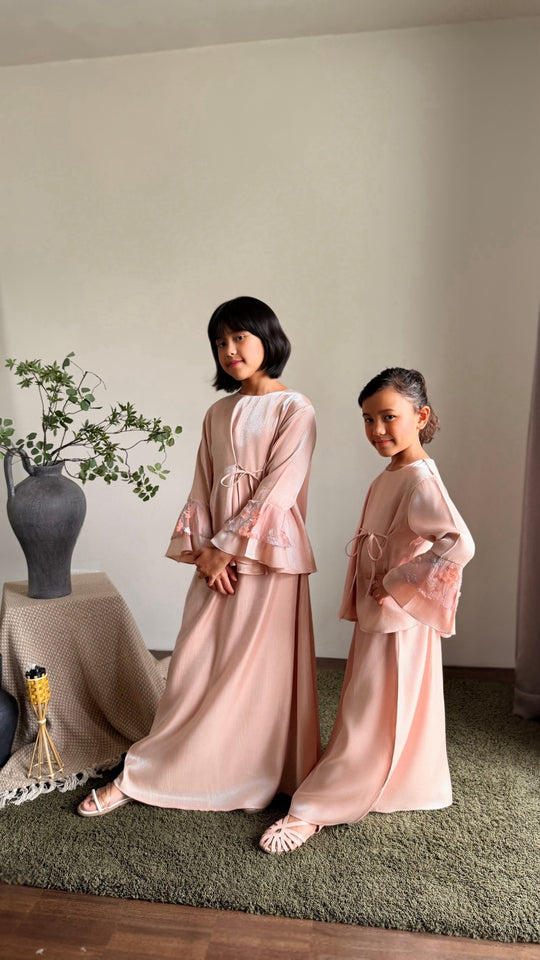 MEKAR Modern Kurung Set in Blush Peach