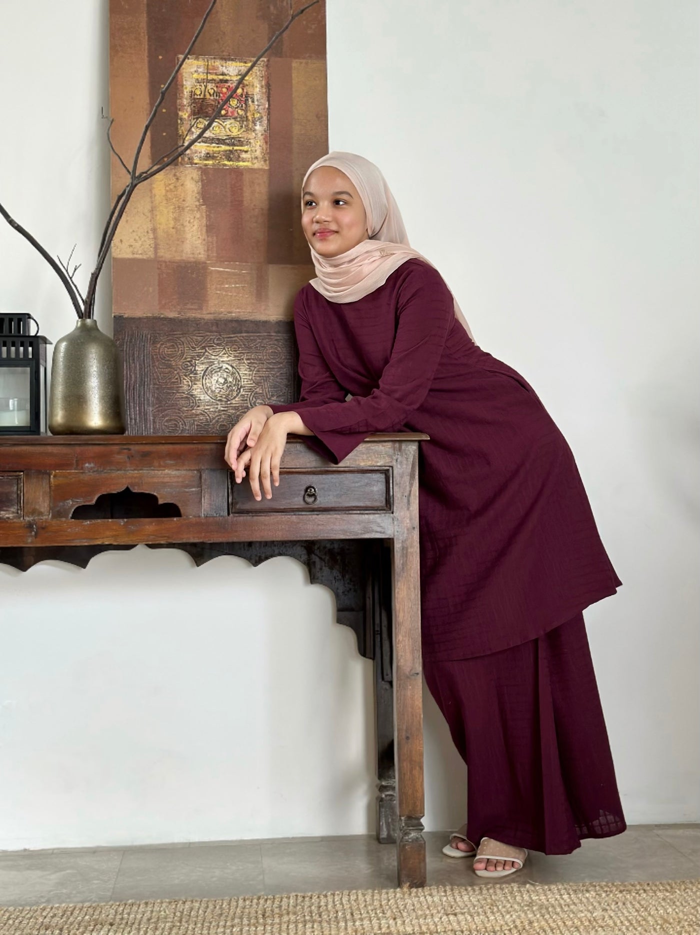CEMPAKA Kurung Pahang Set in Tyrian