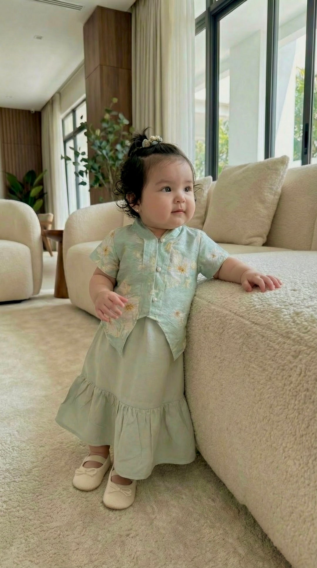 SERI Baby's Kebaya Set in Dreamy Green