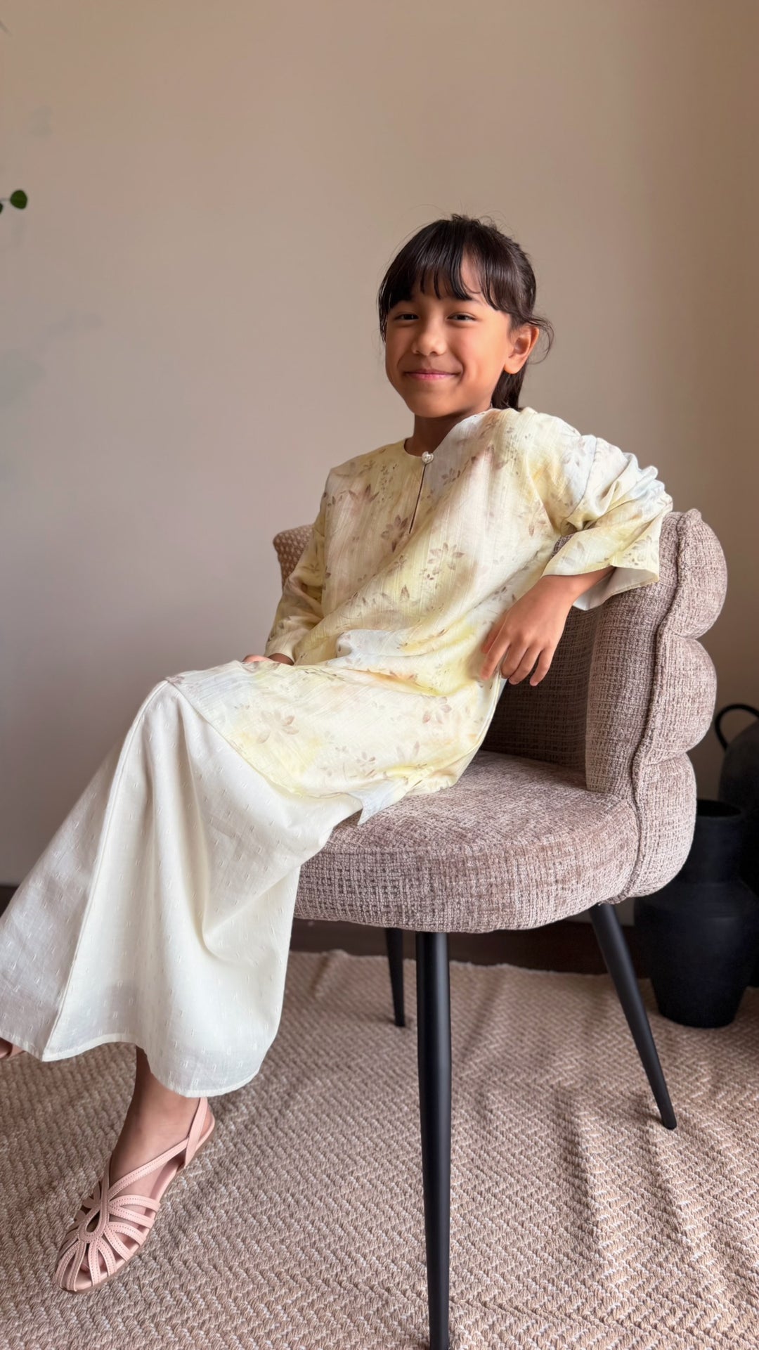 KASTURI Long Kurung Set in Lemon Blossom