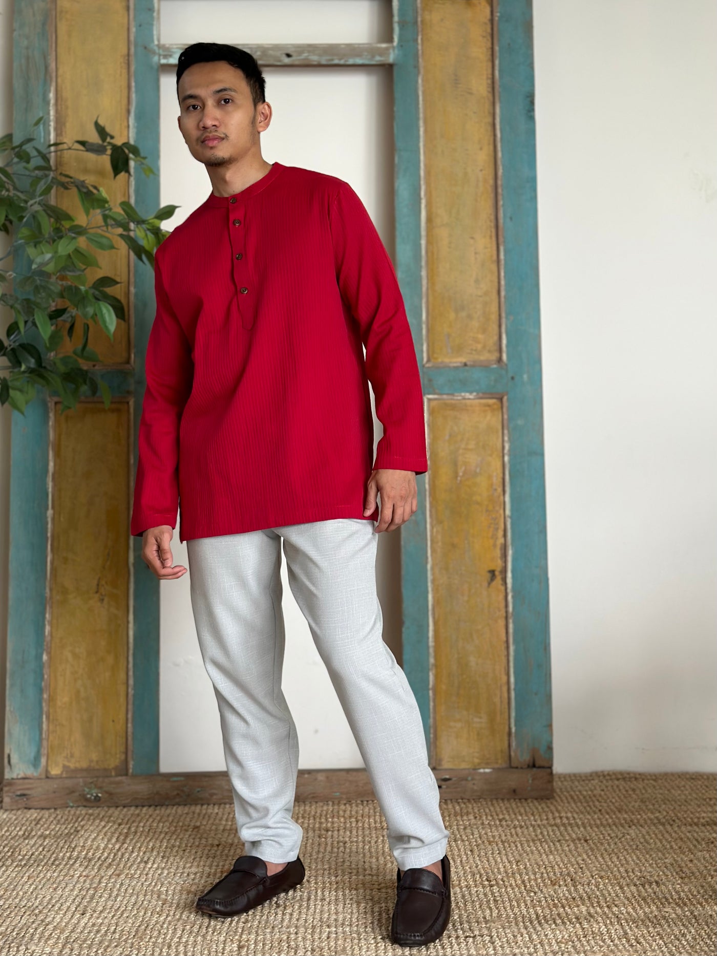 AHMAD Kurta in Carmine Red