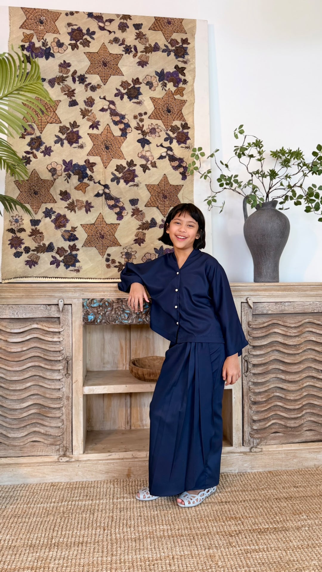 GALUH Short Kebarung Set in Midnight Blue