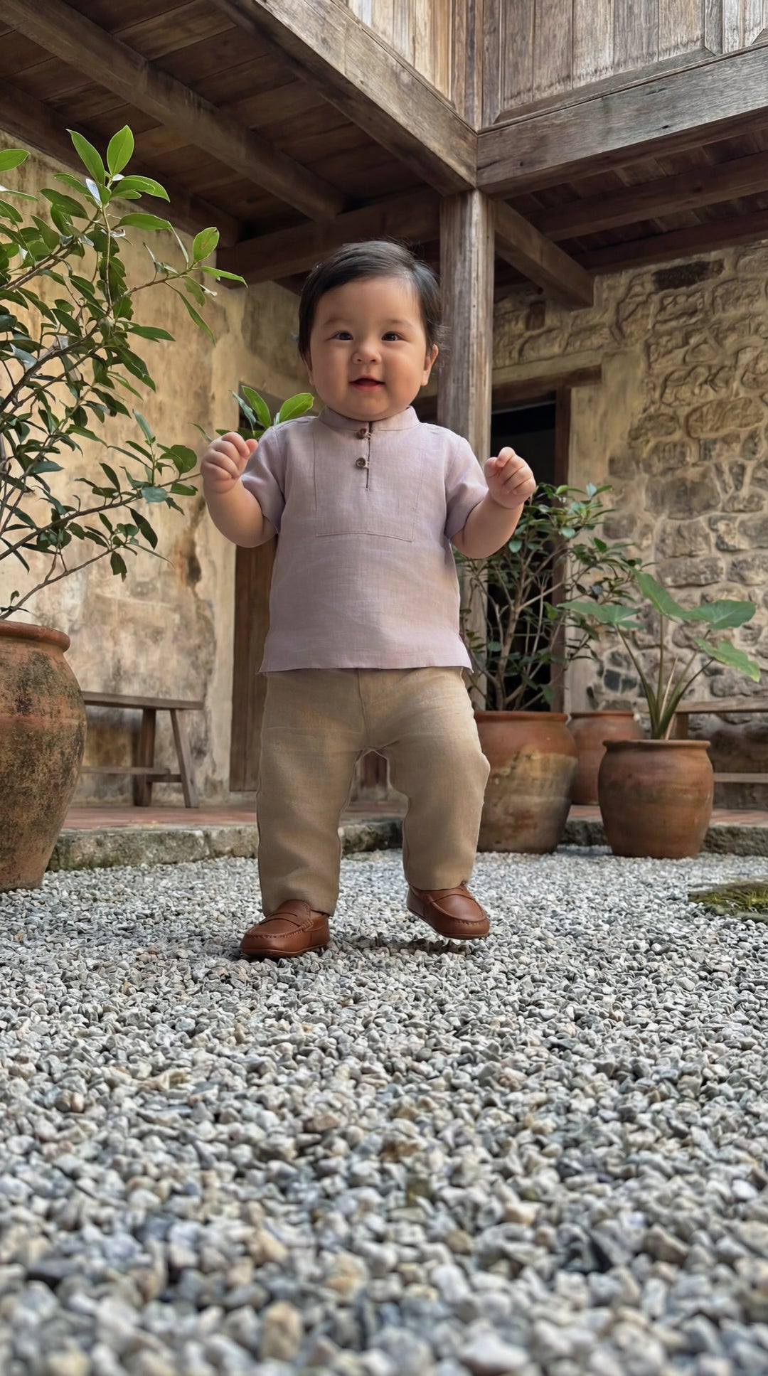 ALAM Baby's Kurta in Sandy Pink