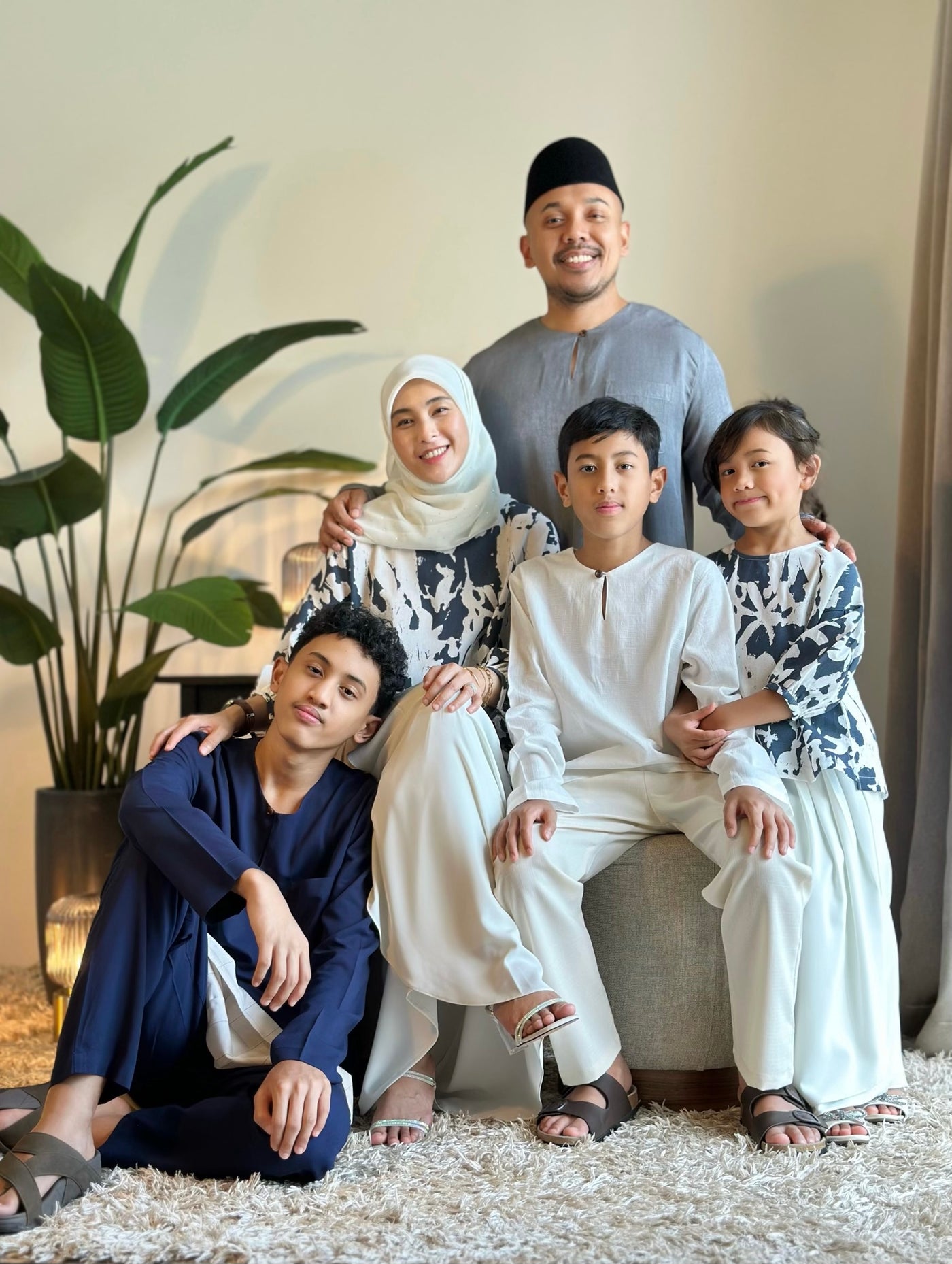 LANTANA Short Kurung Set in Vanilla Azure