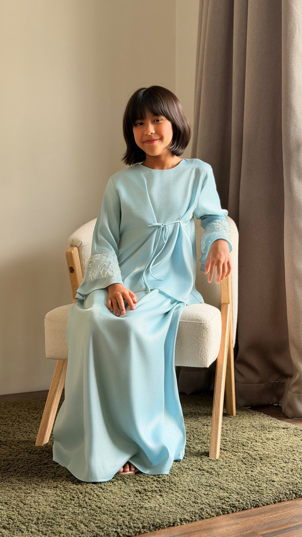 MEKAR Modern Kurung Set in Gilded Ice Blue