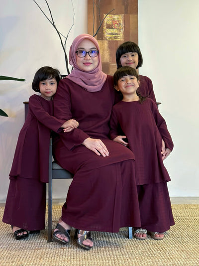 CEMPAKA Kurung Pahang Set in Tyrian