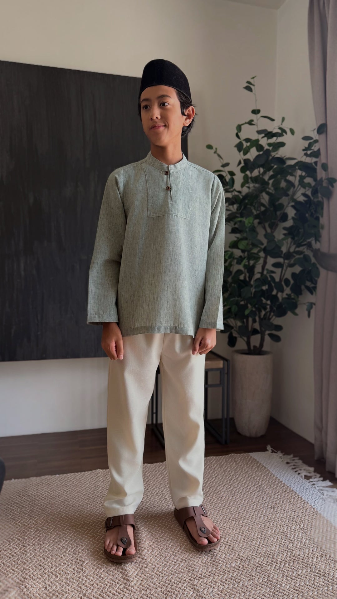NADIM Kurta in Herbal Green