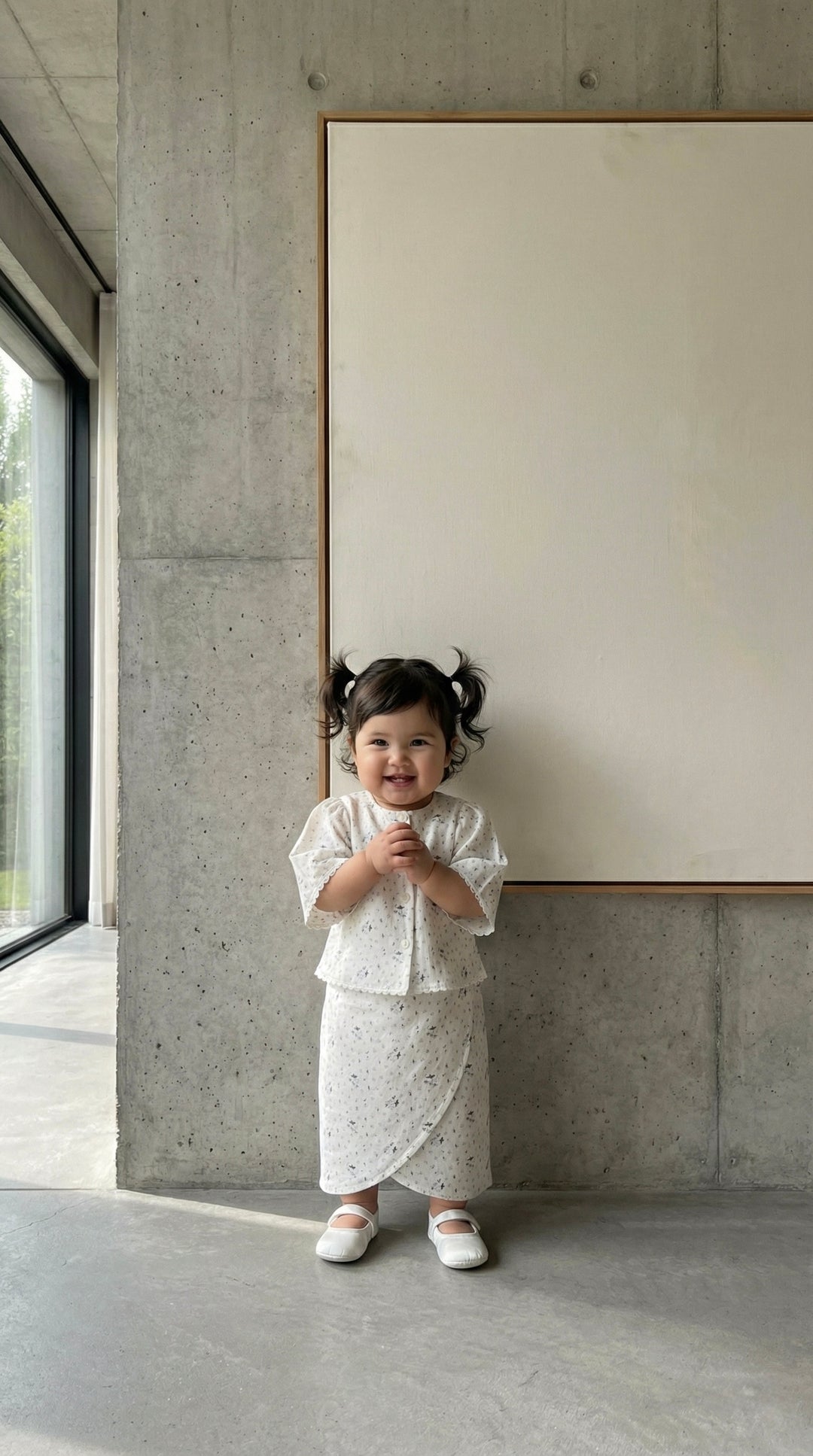 MELUR Baby’s Kebaya Set in Carbon Ditsy