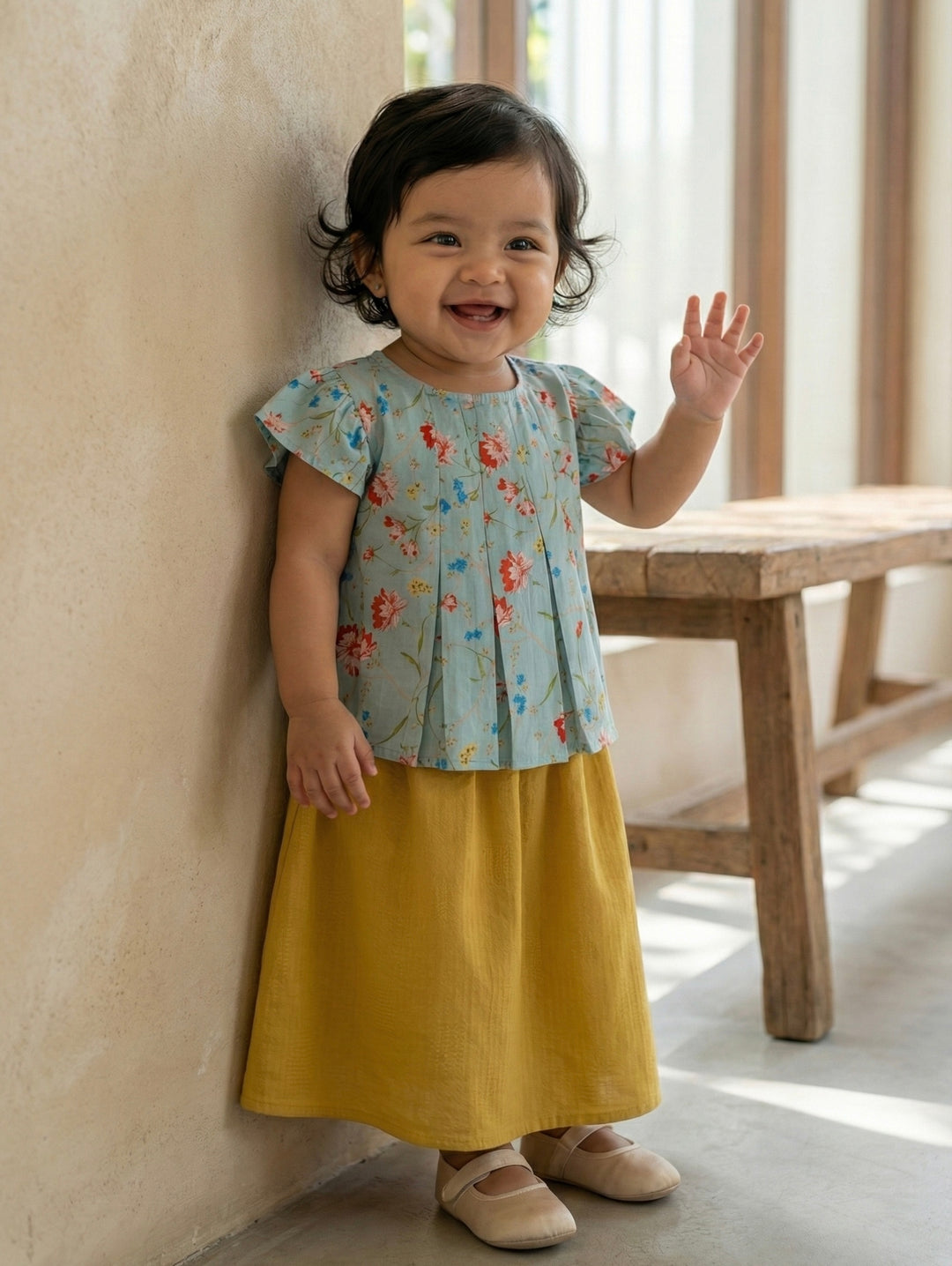 KUNTUM Baby’s Modern Kurung Set in Meadow