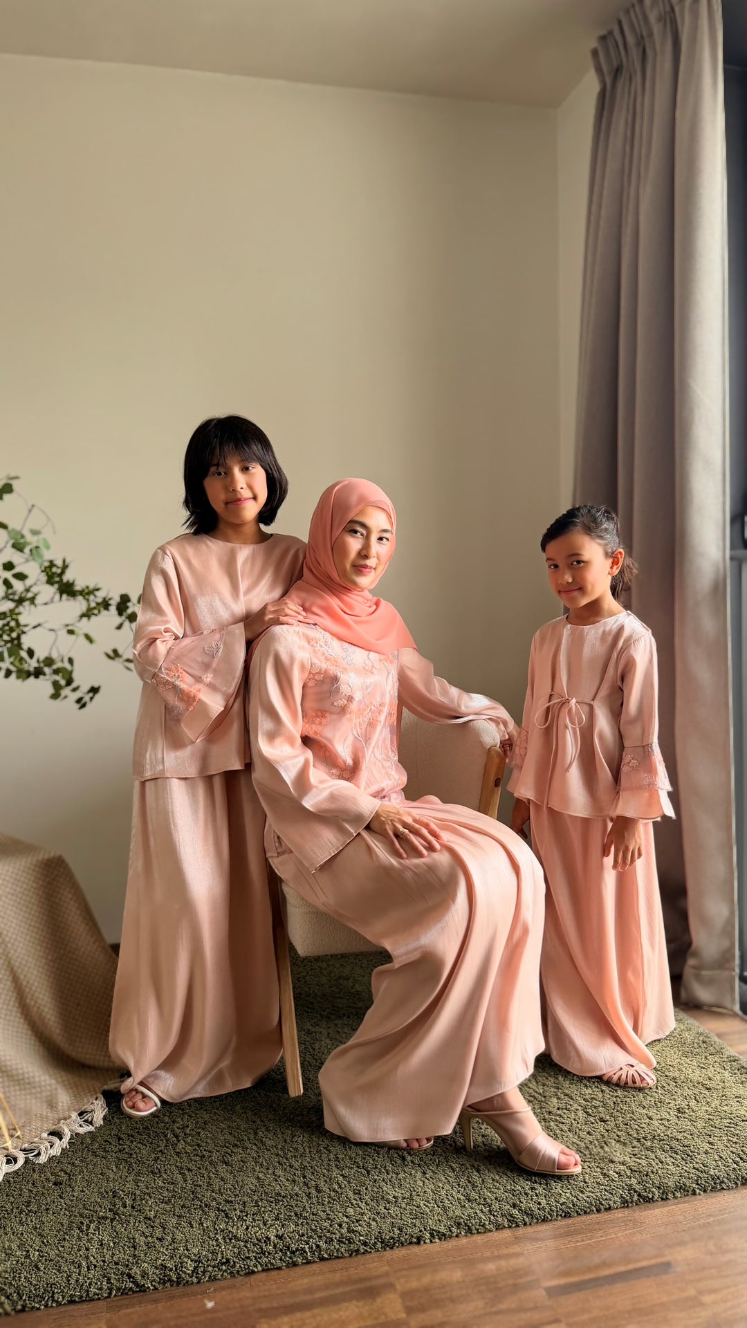 MEKAR Modern Kurung Set in Blush Peach