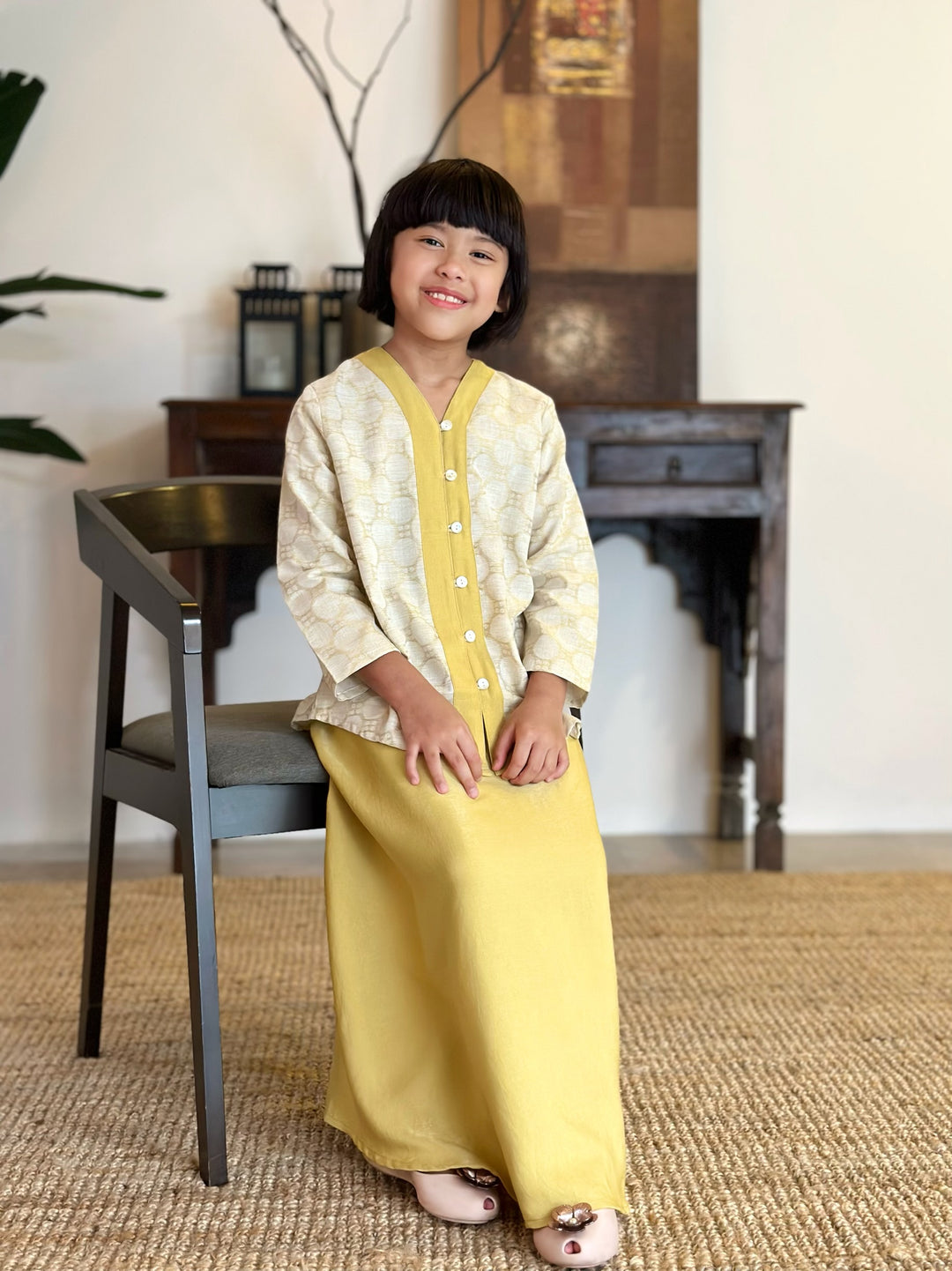 CAHAYA Modern Mini Kurung Set in Daffodil