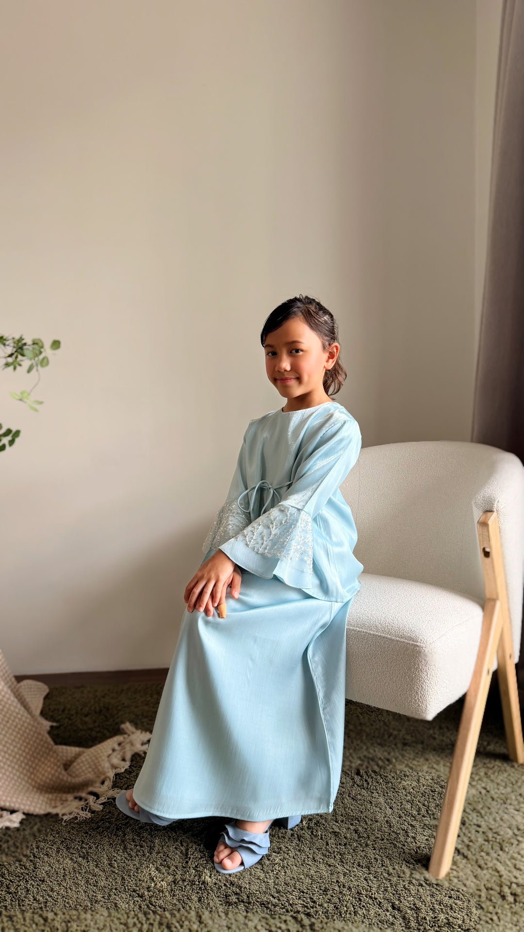 MEKAR Modern Kurung Set in Gilded Ice Blue