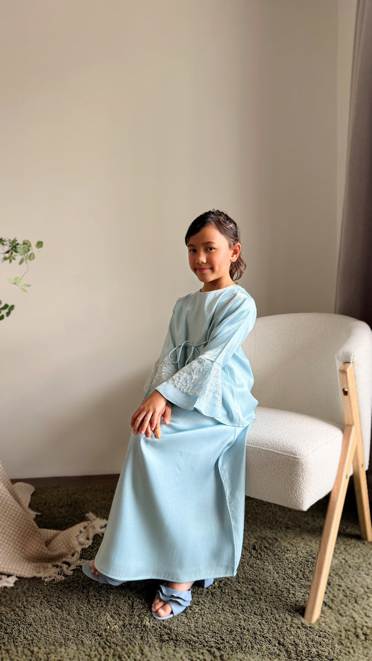 MEKAR Modern Kurung Set in Gilded Ice Blue
