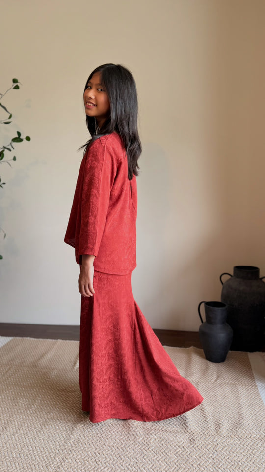 PUTRI Flare Modern Kurung Set in Saffron