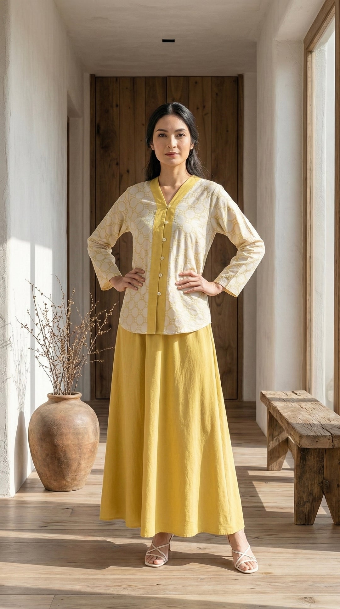 KEJORA Modern Mini Kurung Set in Daffodil