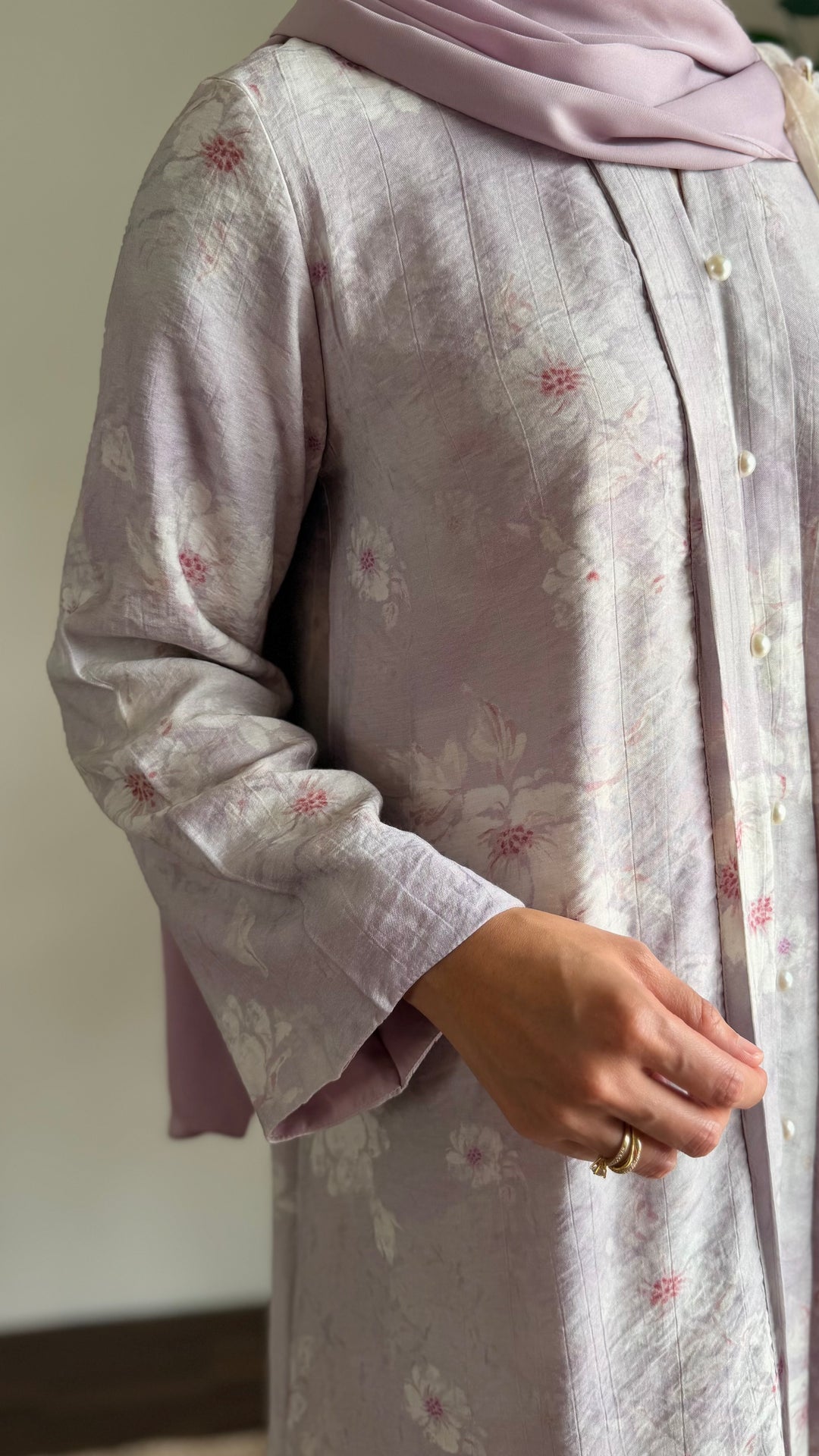 RATU Long Kebaya Set in Misty Thistle