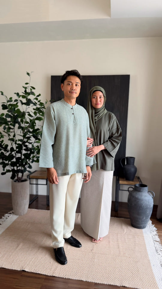 ZAHIR Kurta in Herbal Green