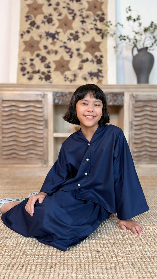 GALUH Short Kebarung Set in Midnight Blue