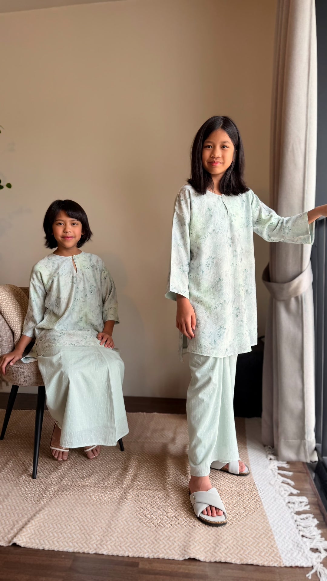 KASTURI Long Kurung Set in Lido Green