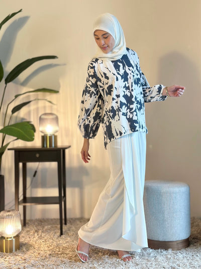 LANTANA Short Kurung Set in Vanilla Azure