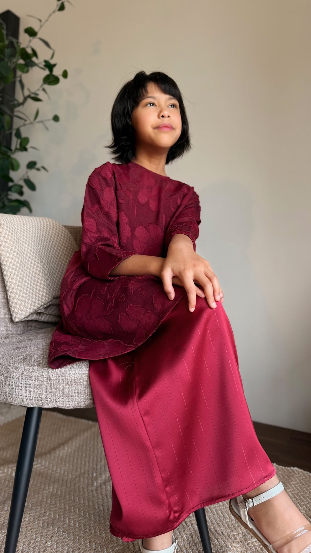 SUKMA Long Kurung Set in Maroon