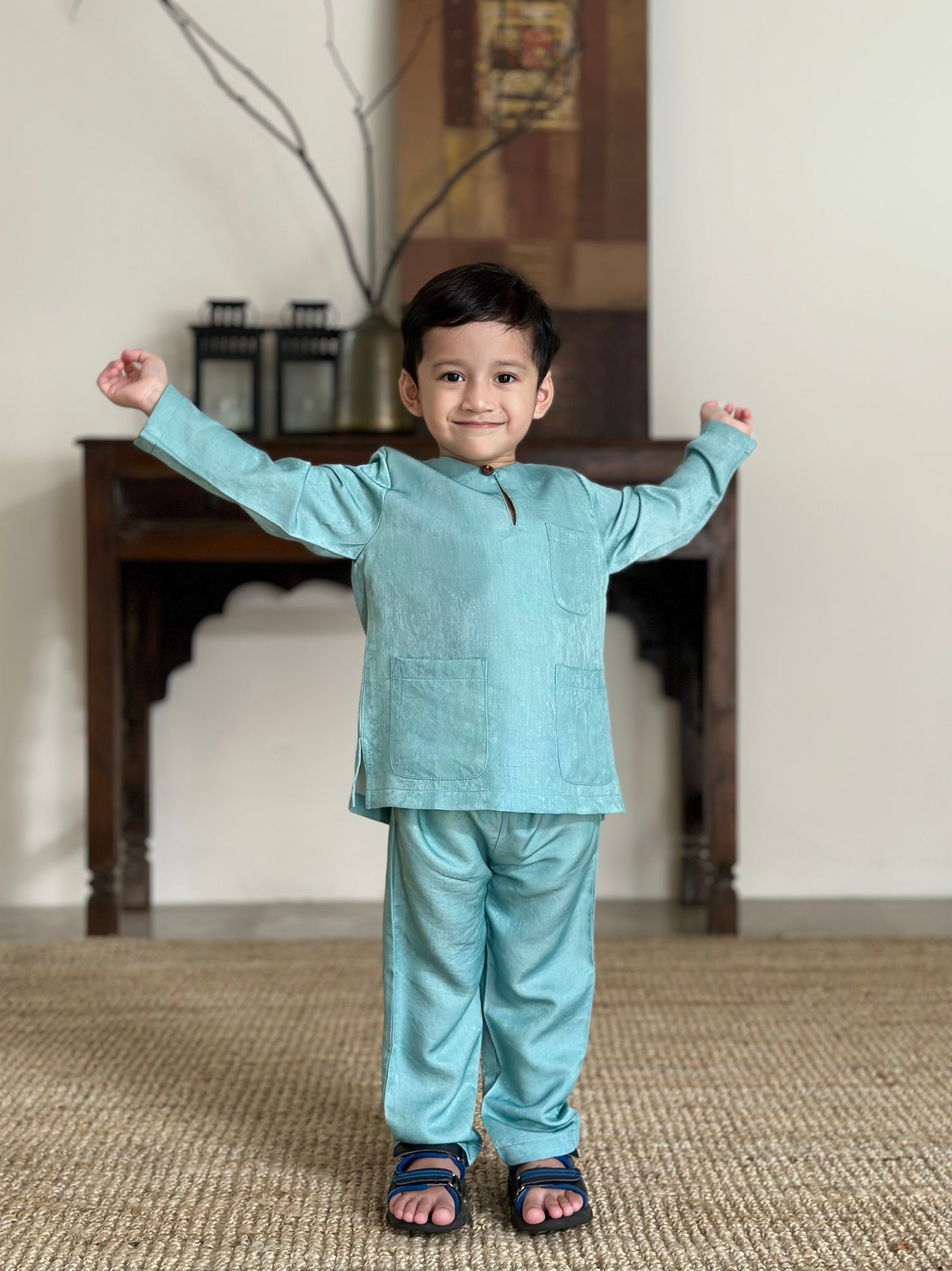 NUH Teluk Belanga Baju Melayu Set in Turquoise