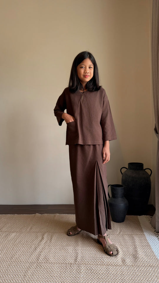 KESUMA Kurung Kedah Set in Chocolate Gingham