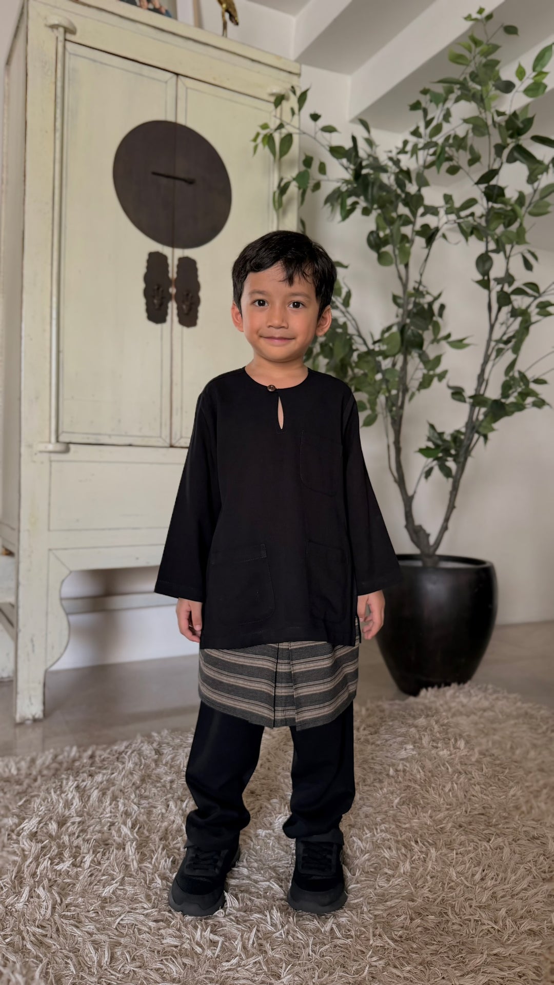 AYUB Instant Pelikat Style Samping in Espresso Stripes