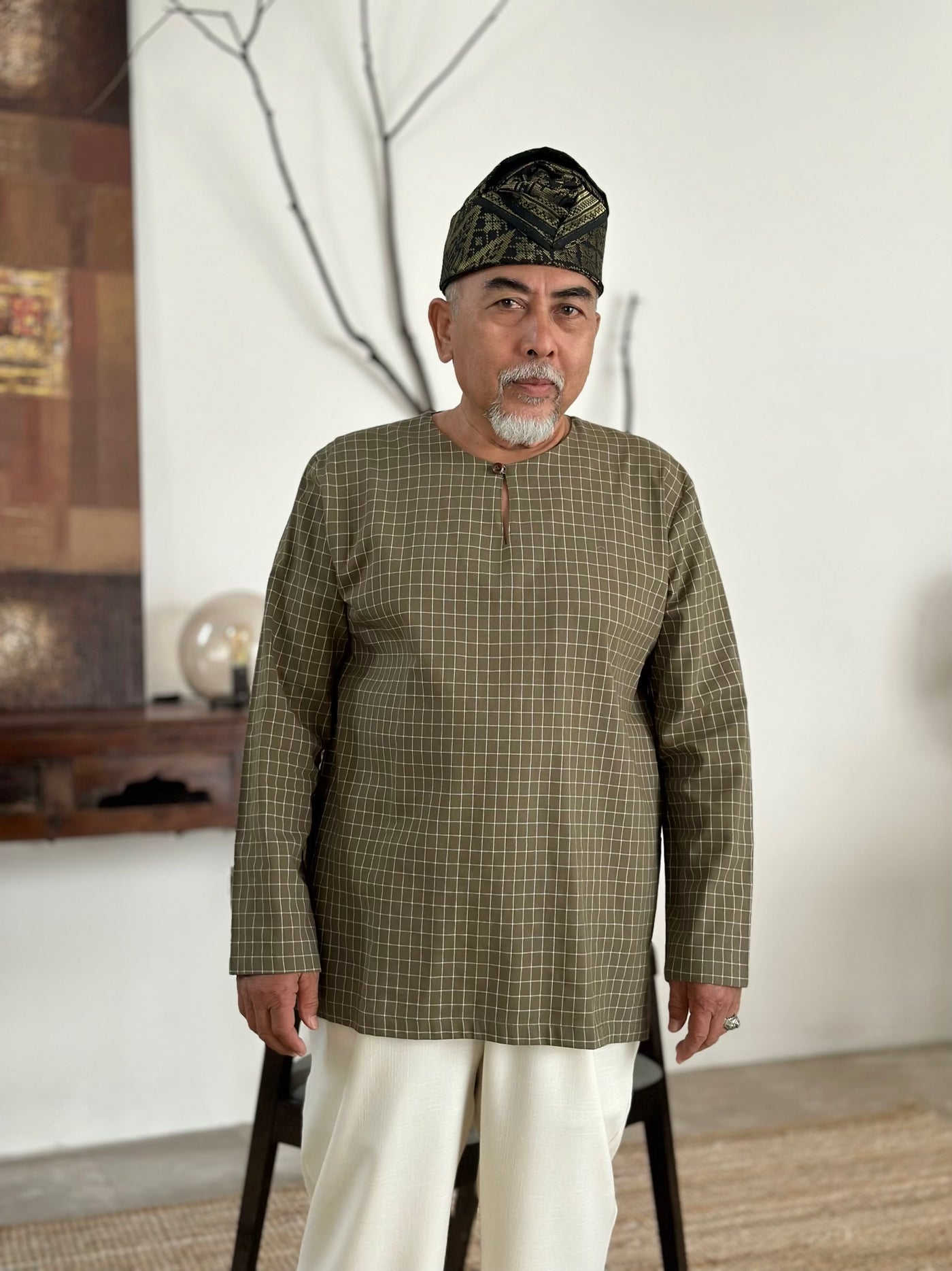 BUDI Teluk Belanga Kurta in Olive